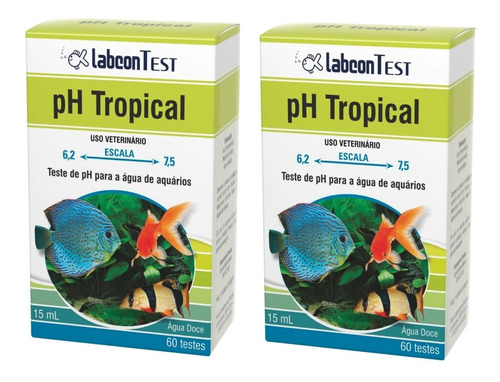 2 Und. Labcon Teste De Ph Tropical Água Doce 15 Ml 60 Testes