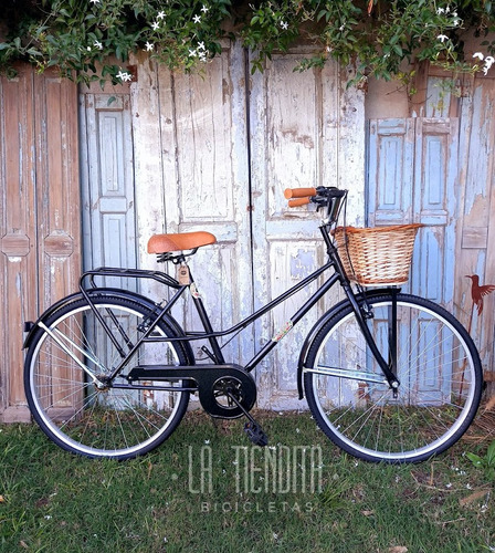 Bicicleta Vintage Rodado 26 Canasto Mimbre Y Portaequipaje 
