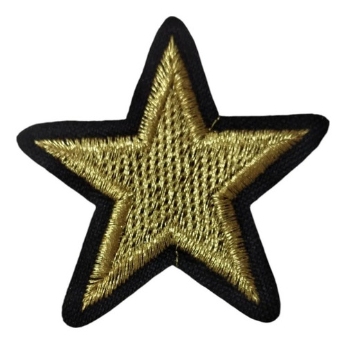 Parche Termoadhesivo Estrella Bordada Chica Dorado/plateado Dorado Bordado