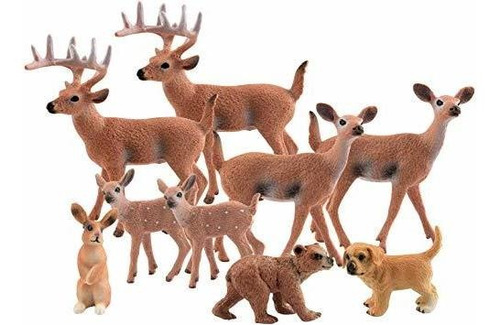 Tuparka 9pcs Bosque Animales Conjunto, Figuras Miniatura Los