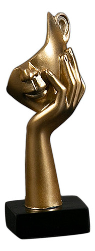 Estatua De Pensador, Escultura De Media Cara, Figura Dorado