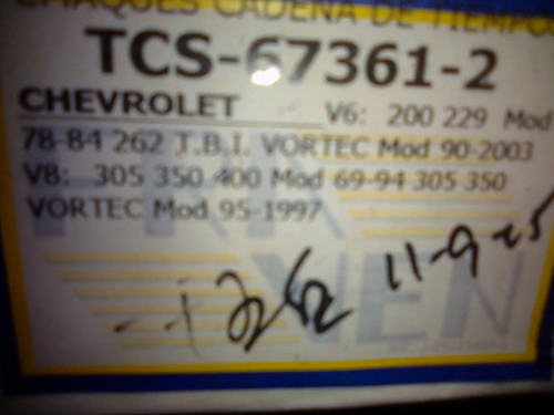 Empacadura Tapa Cadena Tcs-67361-2/chevrolet V6- 200- 229