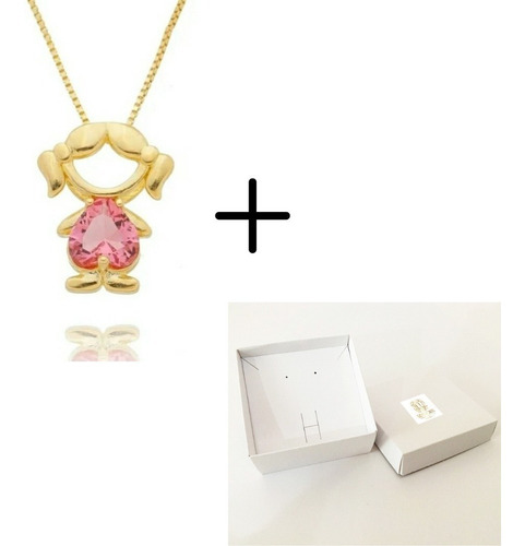 Imagem 2 de 5 de Gargantilha Filha Amor De Mãe Banhado A Ouro 18k Presente
