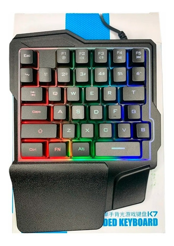 Teclado Gamer Para Una Mano Multicolor Led Usb Logo K7