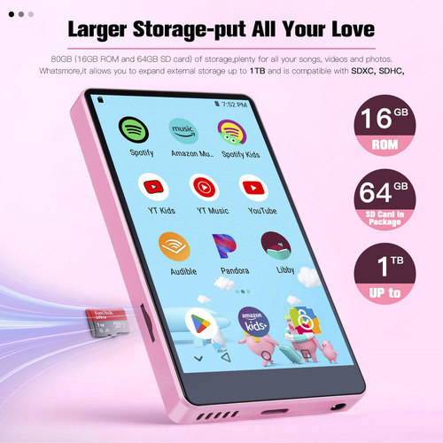 Reproductor Mp3 Nine De 80 Gb Con Bluetooth, Wifi, Spotify,