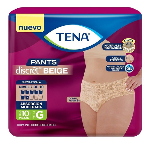 Tena Ropa Interior Pants Discret L/g X 10 u