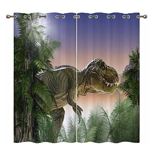 Cortinas De Dinosaurio Eiichuang, Cortinas De Grommet Wdzmh