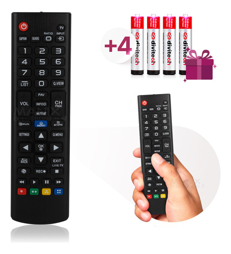 Control Compatible Con LG Pantallas Akb73715692 Smart Tv