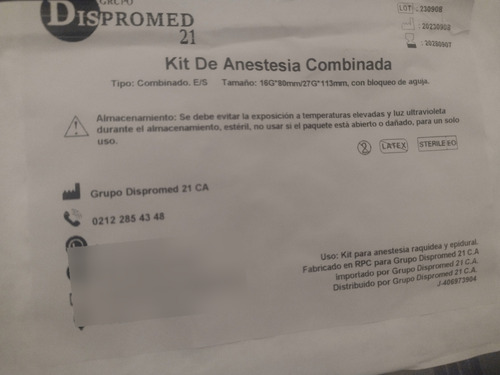 Kit Bandeja Portex Combinada Anestesia
