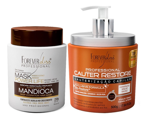 Forever Liss Cauter Restore 500g + Máscara Mandioca 250g