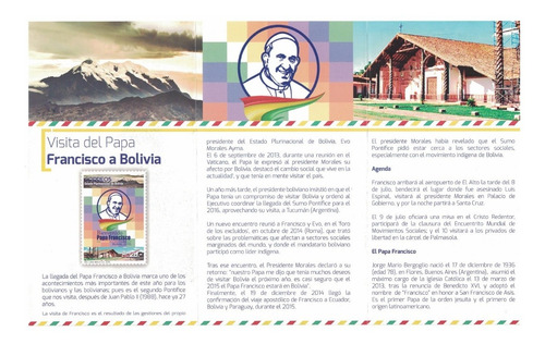 Bolívia 2015 Selo + Edital Visita Papa Francisco À Bolívia