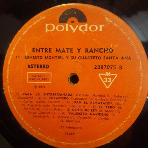 Sin Tapa Disco Ernesto Montiel Entre Mate Y Rancho F0