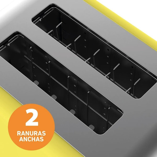 Tostadora Peabody Pe-t387 Amarilla 2 Ranuras 6 Niveles 1050w