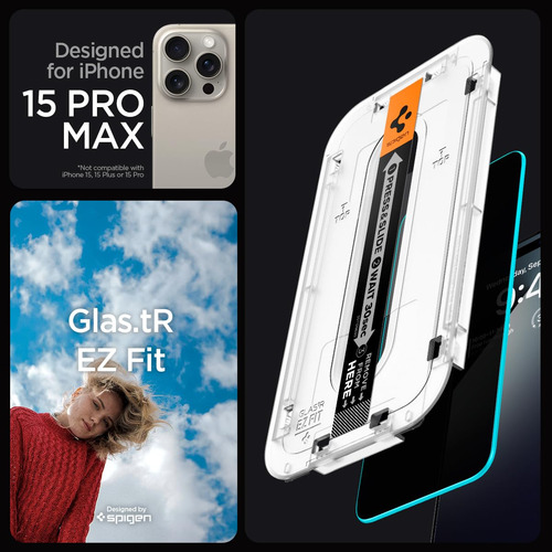 Spigen Protector De Pantalla Templado iPhone 15 Pro Max