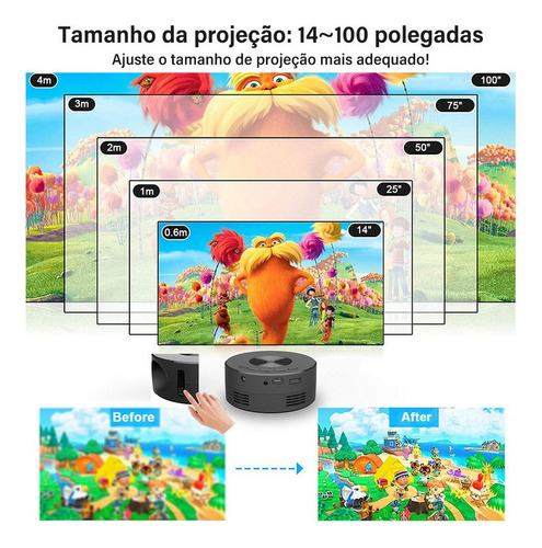 Mini Projetor Portátil Hd 1080p Espelhamento Android E Ios