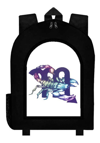 Mochila Negra Zodiaco Escorpio  #br8