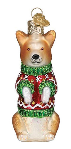 Old World Christmas Adornos De Navidad Corgi De Cristal Sopl