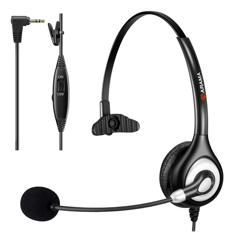 Phone Headset 2.5mm With Microphone Noise Cancelling & ...