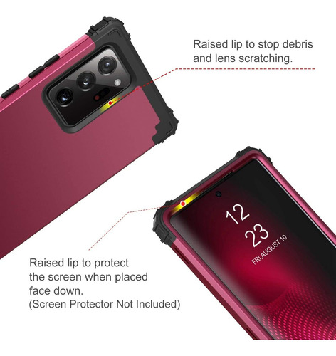 Bentoben Samsung Galaxy Note 20 Ultra Case 5g, 3 En 1 Hea...