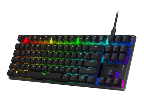 Teclado Gamer Hyperx Alloy Origins Core Rgb Color del teclado Negro Idioma Inglés US