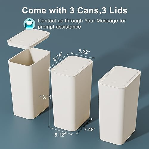 Juego De 3 Cubos De Basura Pequeños 10 Litros
