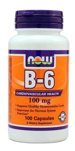 Vitamina B-6 Now Foods 100mg 100 Cápsulas 