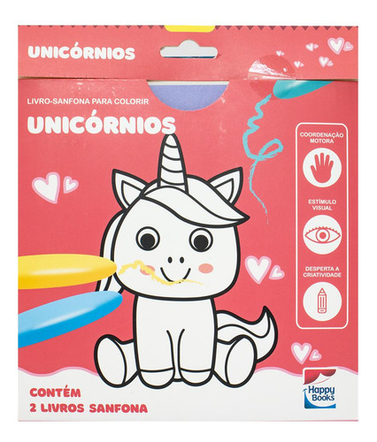 Livro-sanfona Para Colorir: Unicórnios