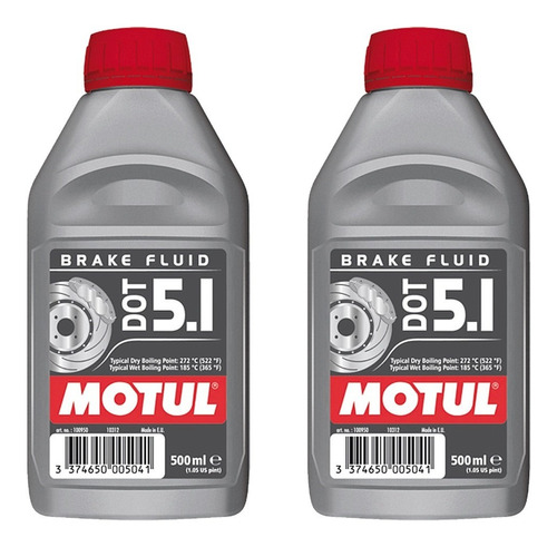 Kit Fluido Freio Motul Dot5.1 Dot 5 5.1 500ml 2 Unid