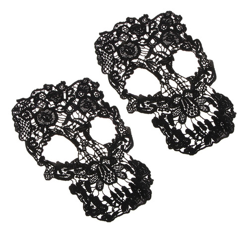 2 Piezas Parche De Encaje De Calavera Negra Aplicaciones