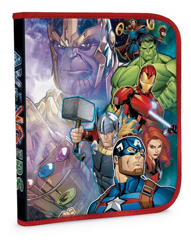 Imagen 1 de 5 de Cartuchera 1 Piso Pvc Vengadores Capitan America Mundomanias