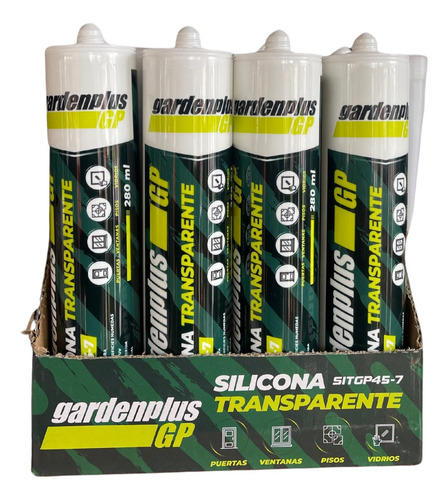 Silicona Transparente Garden Plus X12 U Pegamento Sellador