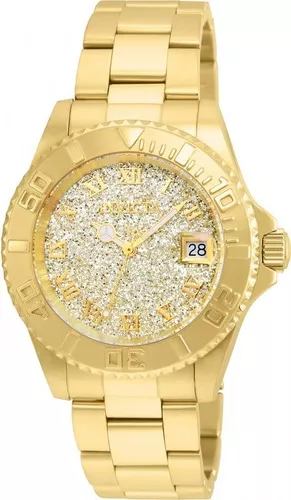 Relógio Feminino Invicta Angel 22707 Swiss Movement Cor Da Correia Dourada Cor Do Bisel Dourado Cor Do Fundo Dourado