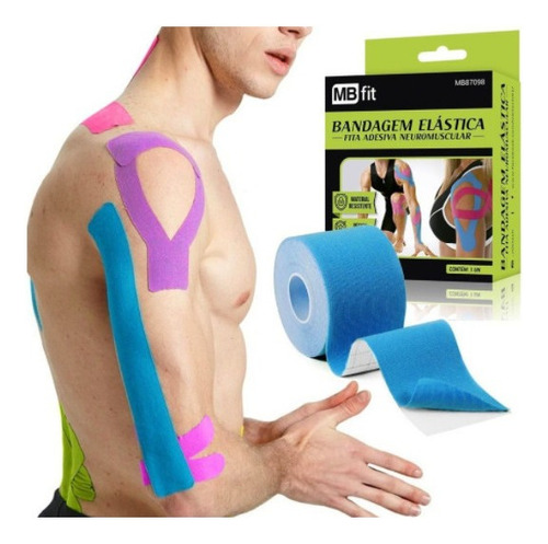 Fita Kinesio Tape Bandagem Funcional Elástica Adesiva Sports Cor Marrom