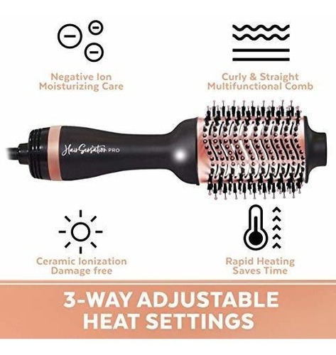 Imagen 5 de 6 de Hair Dryer Brush - Hot Hair Brush Dryer With Ion Generator,