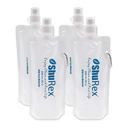 Paquete De 4 Bolsas Plegables De 20 Oz/600 Ml Filtro De...