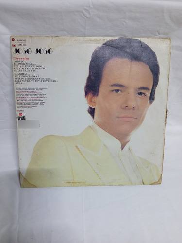 Lp José José Secretos Album Mexicano De 1983 C/ Letras (Usado)