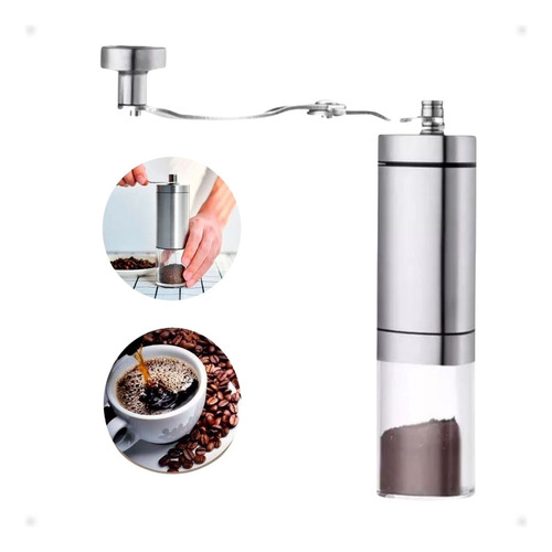 Moedor Café Grãos Manual Portátil Ajustavel Moer Inox
