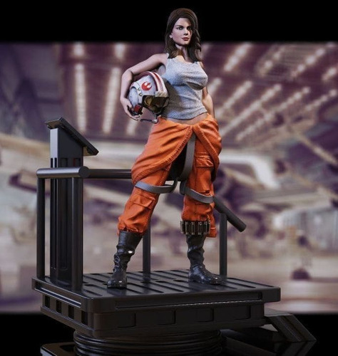 Archivo Stl Impresión 3d - Starwars Female Rebel Pilot + Nsf