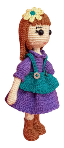 Muñeca Lily Granjerita Tejida A Crochet