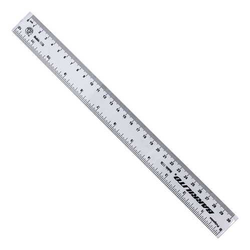 regla para geometría Barrilito 1136 de plástico color transparente