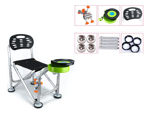 Silla De Pesca Plegable De Aleación De Aluminio De 6 Niveles