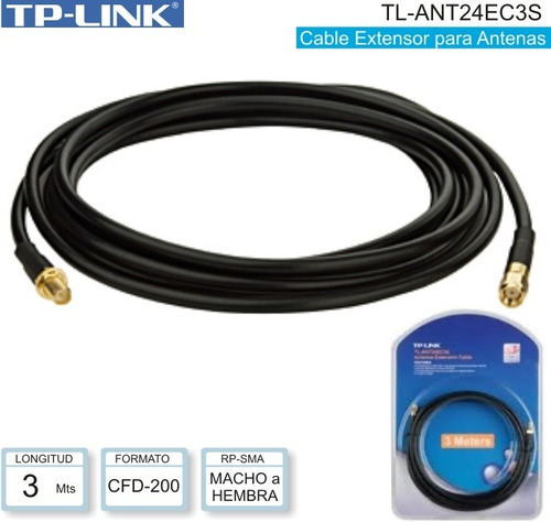 Imagen 4 de 4 de Cable De Extensión Para Antenas Tl-ant24ec5s 5 Metros