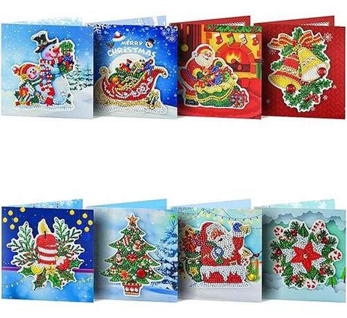 Huacan Paquete De 8 Tarjetas De Navidad De Pintura De