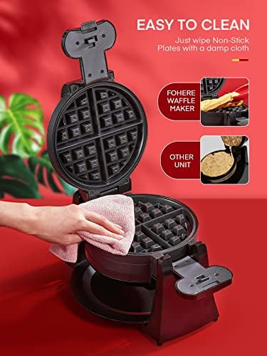 Waffle Maker, Waffle Belga Waffle De Hierro 180° Flip Waffle