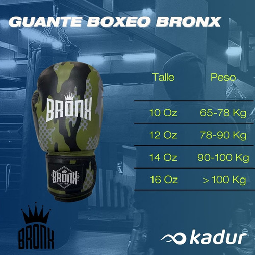 Guante Bronx Boxeo Kickboxing Sparring Muay Thai Abrojo