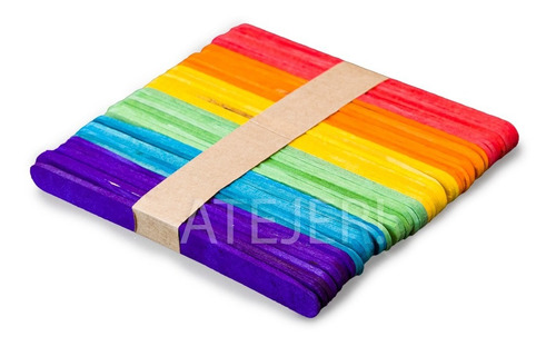 Imagen 2 de 5 de Palitos De Helado Para Maquetaría X 50 Unid Colores Surtidos