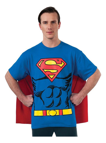 Dc Comics Superman Costume Camiseta Con Capa