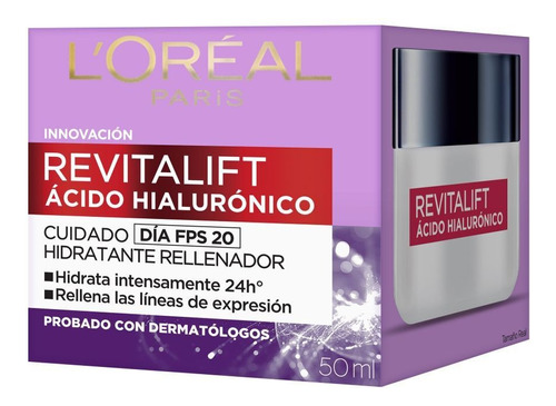 Crema Facial Día L'oréal Revitalift Ácido Hialurónico Fps20 