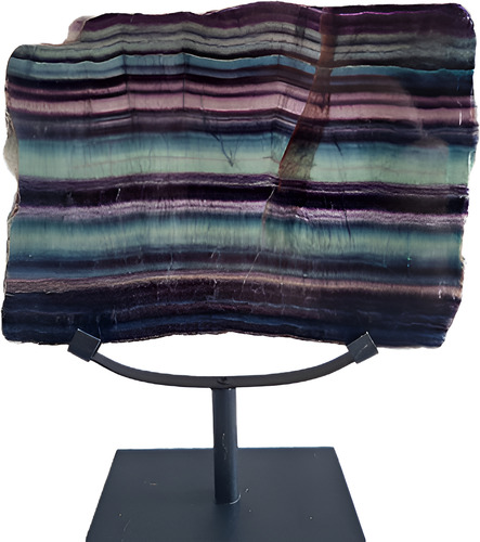 Fluorita Arcoirirs + Base De Hierro - Espectacular Especimen