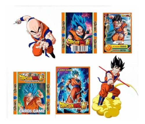 Kit 800 Figurinha Bafo= 200 Envelope Cards Dragon Ball